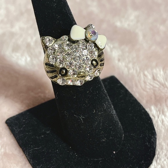 Hello Kitty Bronze Gold Crystal Adjustable Ring - NWOT - Picture 2 of 6